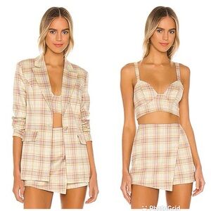 Song or Style Dakota Blazer + Barbara Top + Cloe Skort in Yellow Plaid NWT!
